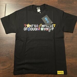 Black Graphic T-Shirt with Colorful Text